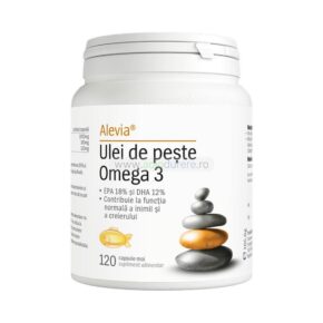 Supliment alimentar cu ulei de peste Omega 3 pentru colesterol, Alevia, 120 comprimate