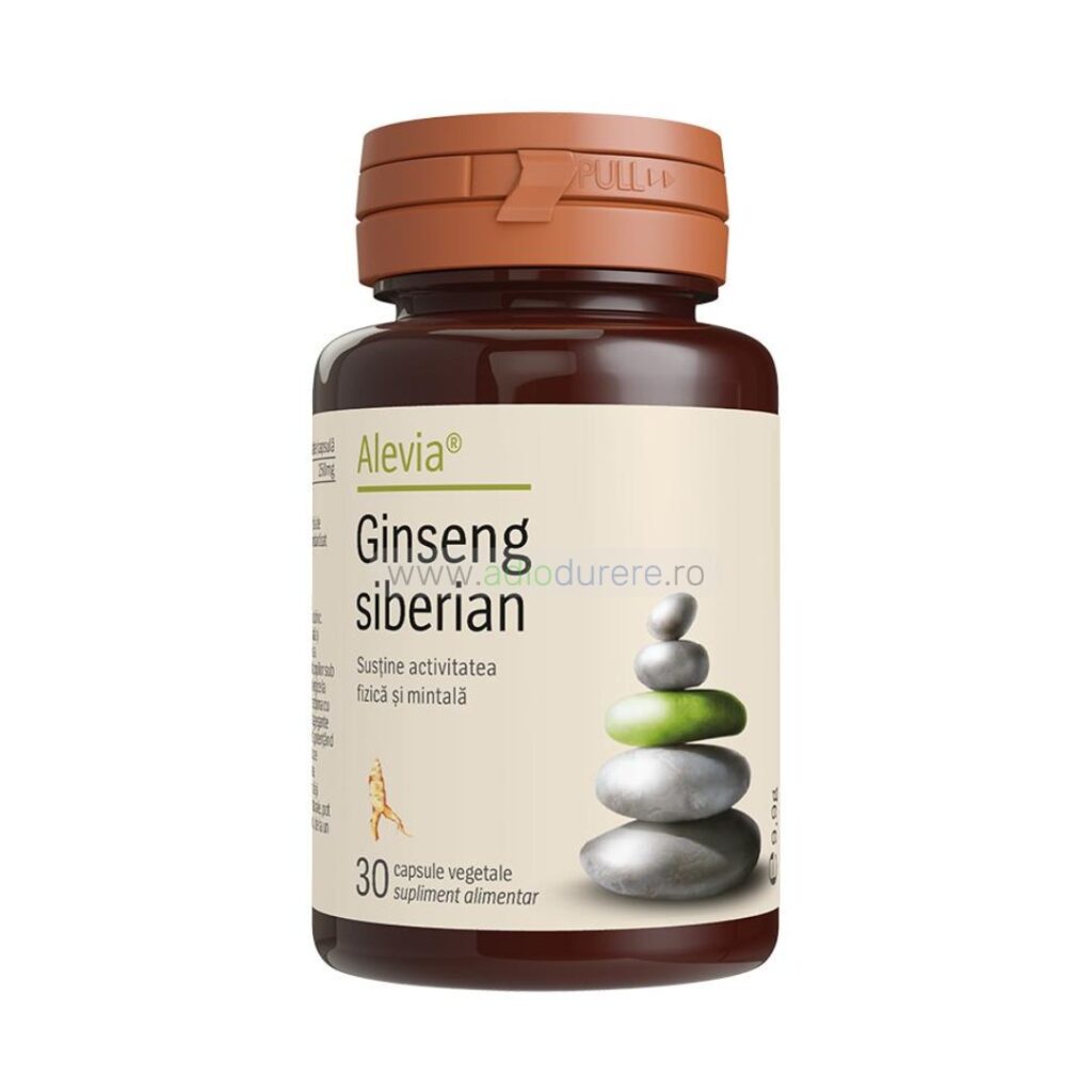 Supliment alimentar Ginseng Siberian, Alevia, 30 capsule