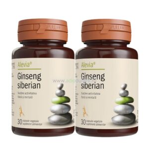 Pachet supliment alimentar Ginseng Siberian, Alevia, 30+30 comprimate