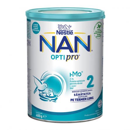 Lapte Praf Nan OptiPro 2 de la 6 luni, 400 g, Nestle