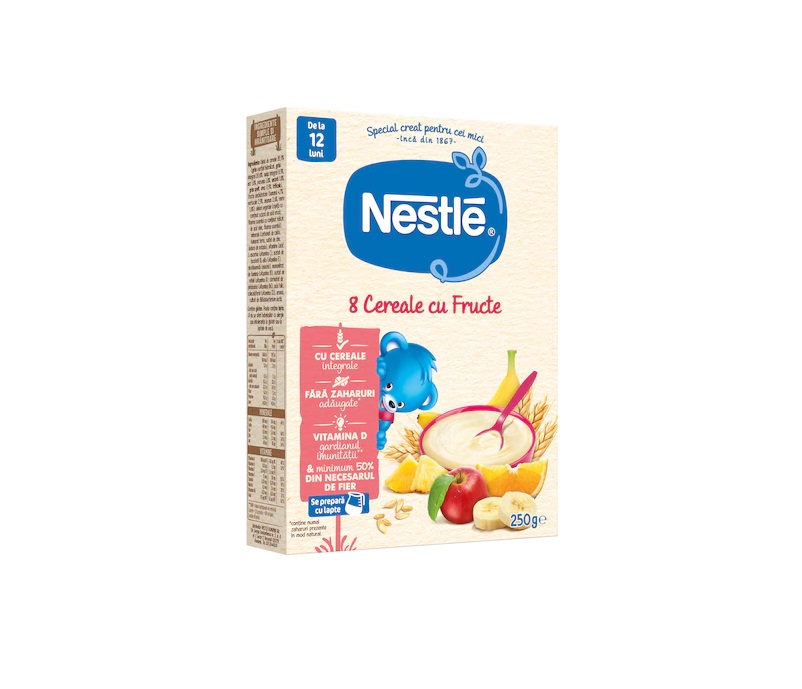 Nestle, 8 Cereale cu Fructe, 250 g