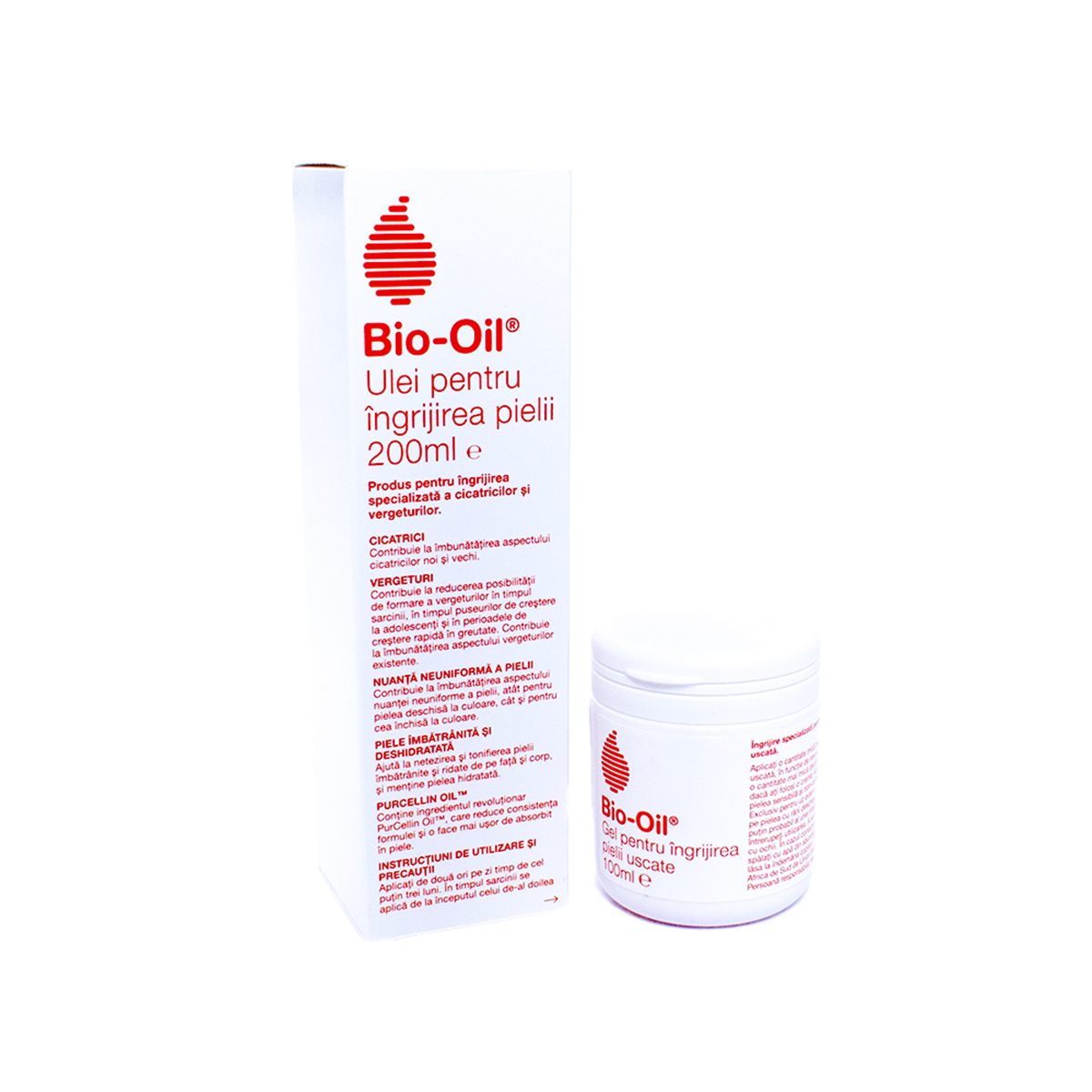 Bio-Oil: Ulei Vergeturi, Gel Piele Uscata + apa termala cadou