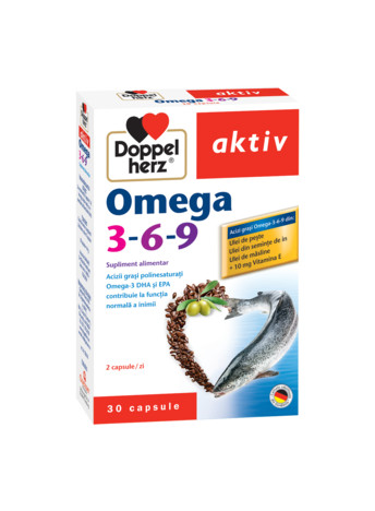 Doppelherz Aktiv, Omega 3-6-9, Supliment alimentar, 30 capsule