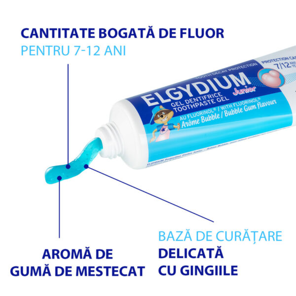 Pasta de dinti Elgydium Junior Bubble, 7-12 ani, 50 ml