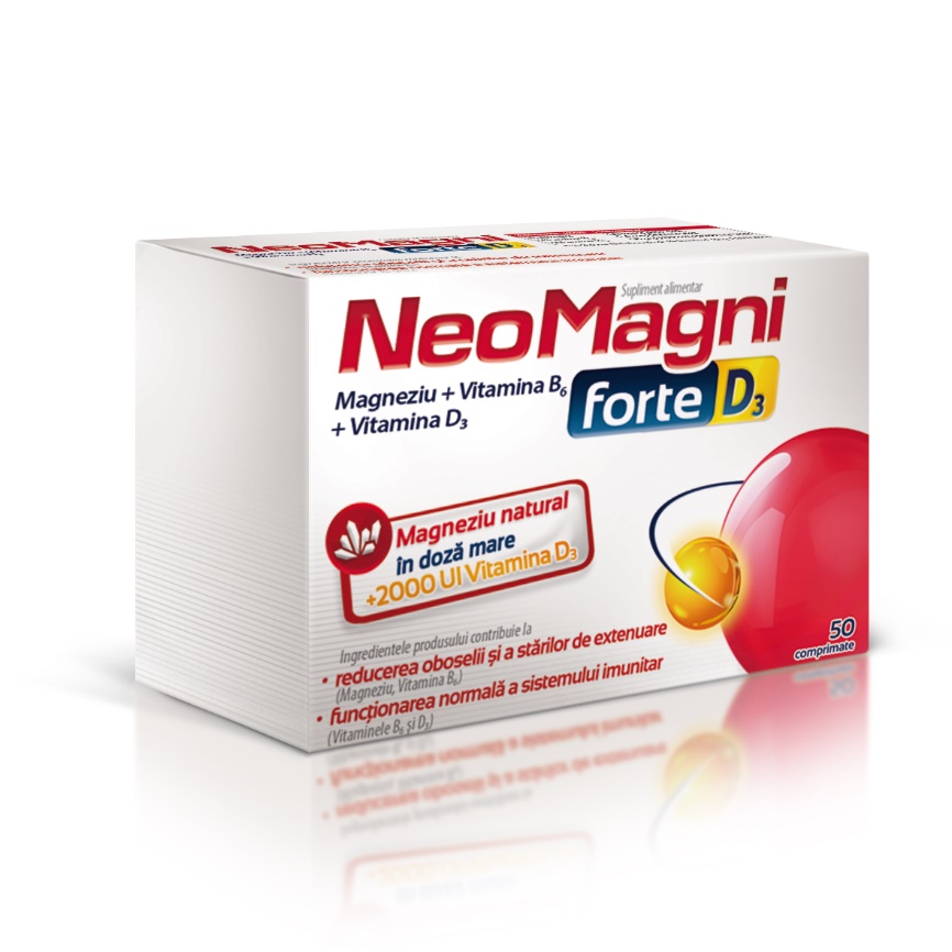 Supliment alimentar NeoMagni Forte D3, 50 comprimate