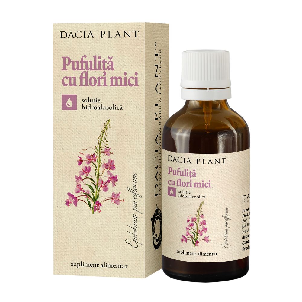 Tinctura Pufulita cu Flori Mici, Dacia Plant, Supliment Alimentar Adjuvant in Tratarea Afectiunilor Prostatei, 50 ml