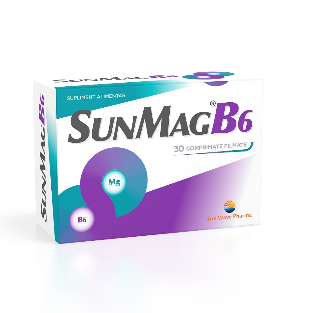 SunMagB6 supliment alimentar, Sun Wave Pharma, 30 comprimate