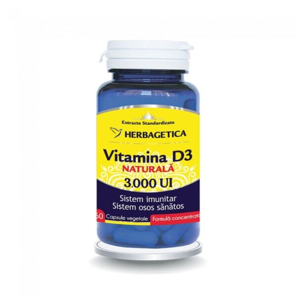 Detrix Vitamina D3 3000 UI, Herbagetica, 60 capsule