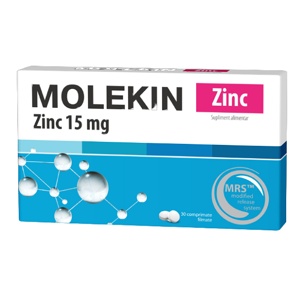 Molekin Zinc 15 mg, 30 comprimate