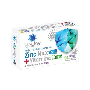 Zinc Max + Vitamina C 100mg, 30 comprimate