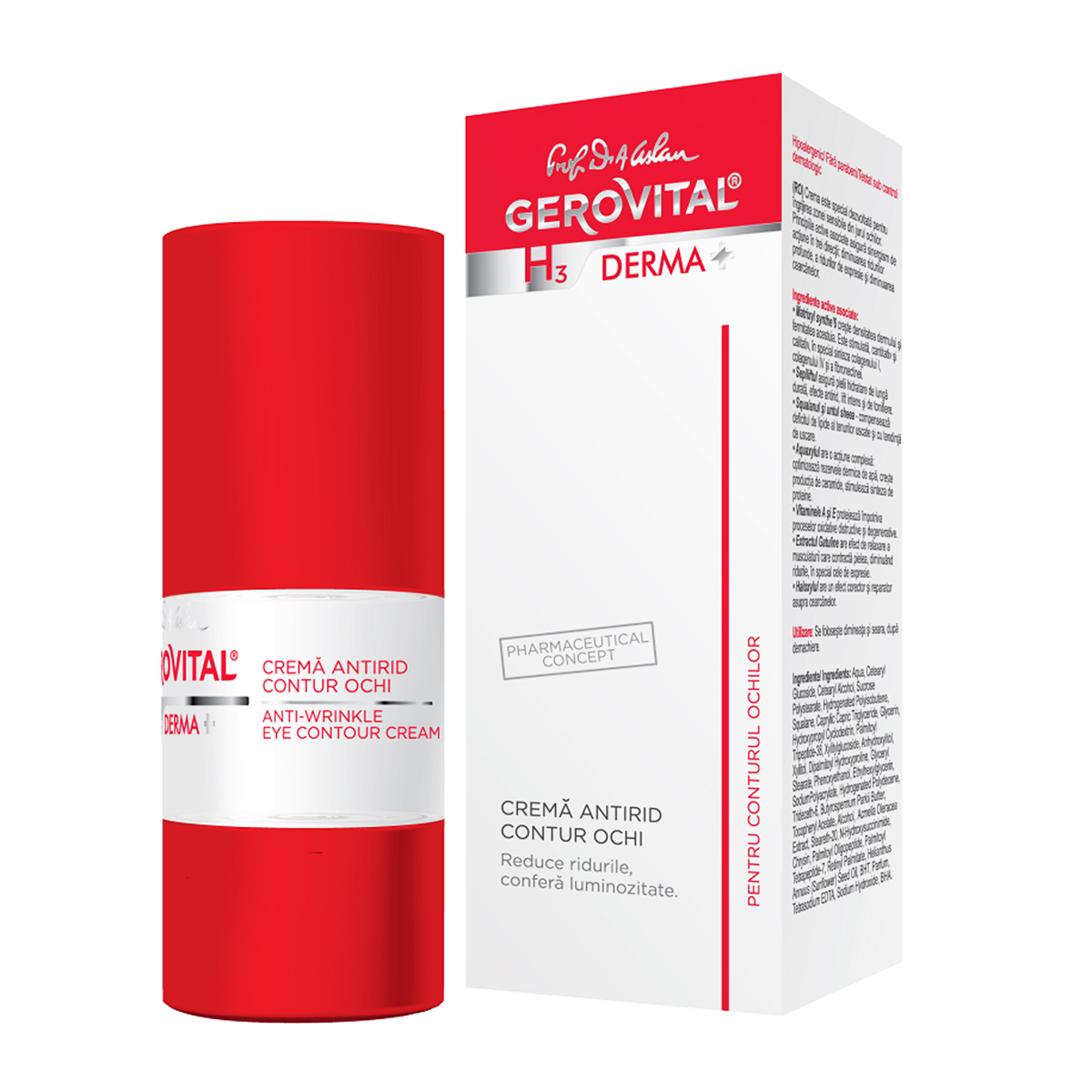 Crema Antirid Contur Ochi Gerovital H3 Derma+, 15 ml