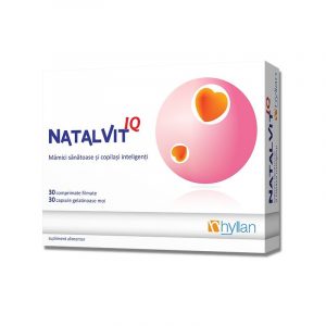 Natalvit IQ, Hyllan Pharma, Supliment alimentar, 30+30 comprimate