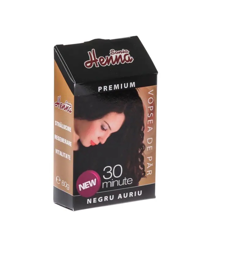 Henna Sonia Premium, Negru Auriu, 60 g