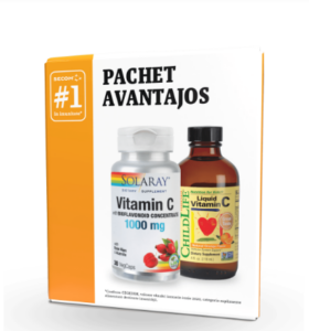 Pachet SECOM Vitamina C solutie pentru copii + Vitamina C 1000mg *100 capsule