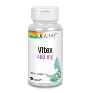 Solaray Vitex 400 mg, cu rol in echilibrul hormonal feminin, 100 capsule