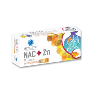 Nac+Zn cu acetilcisteina 600 mg, 10 capsule, Helcor
