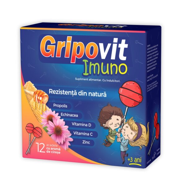 Gripovit Imuno 12 acadele cu aroma de cirese, Zdrovit