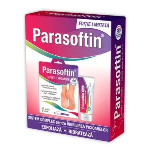 Pachet Parasoftin Sosete Exfoliante+Crema pentru calcaie, 50 ml