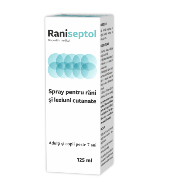 Raniseptol Spray pentru rani si leziuni cutanate, 125 ml, Zdrovit