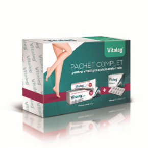 Set complet pentru vitalitatea picioarelor tale, Vitaleg crema 50 g +Vitaleg 60 comprimate