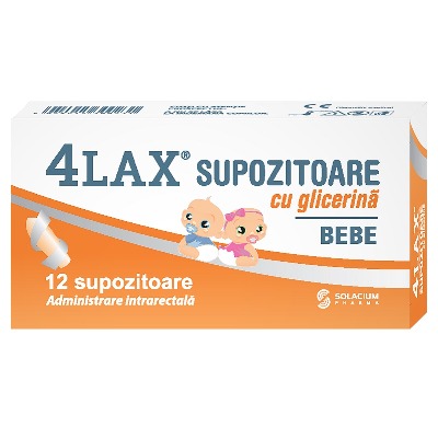 Supozitoare cu glicerina 4LAX Bebe , 12 bucati