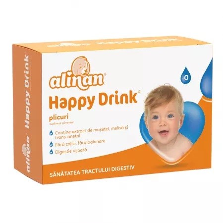 Alinan Happy Drink cu rol in sanatatea tractului digestiv, 20 plicuri
