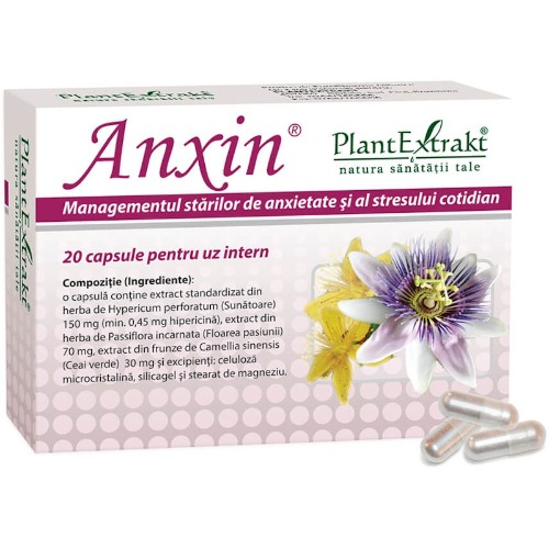 Anxin pentru anxietate, 20 capsule, PlantExtract
