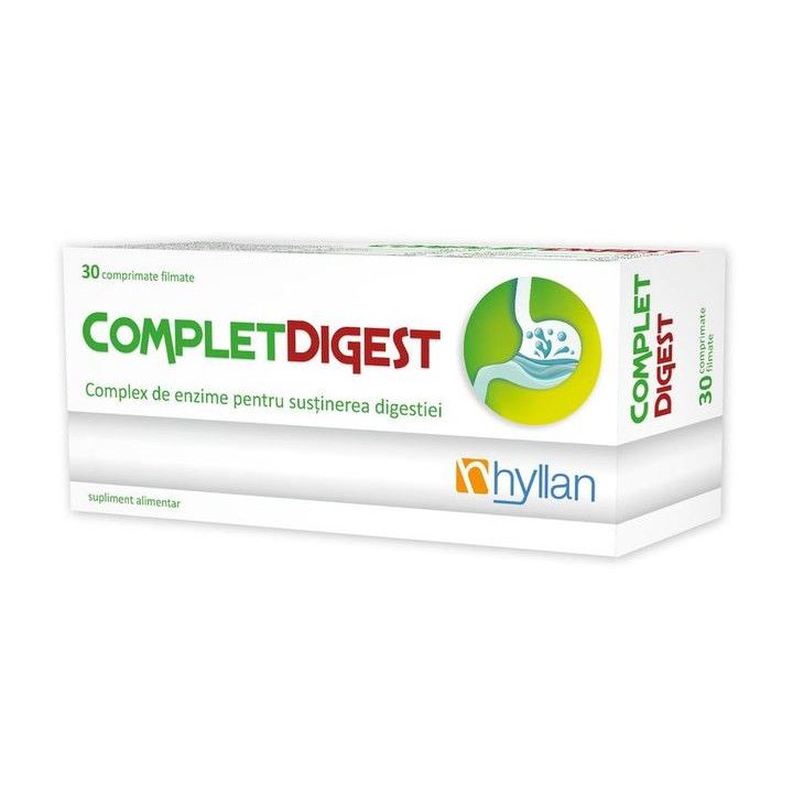 CompletDigest, complex de enzime pentru sustinerea digestiei, 30 comprimate