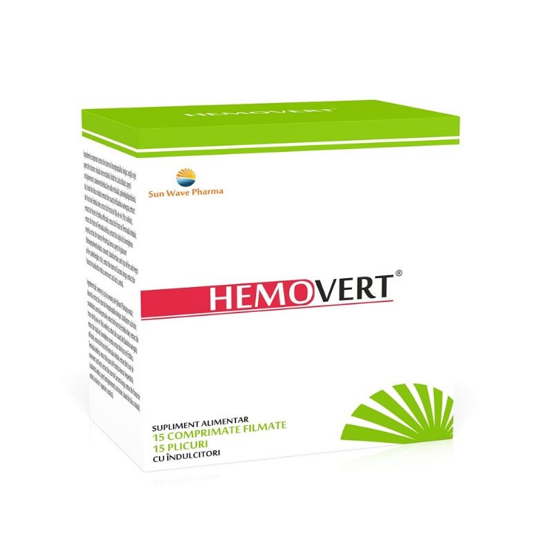 Hemovert, 15 comprimate+15 plicuri, Sun Wave Pharma