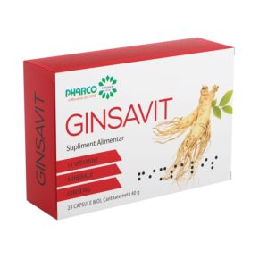 Ginsavit, supliment alimentar cu 11 Vitamine, Minerale si Ginseng, 24 capsule