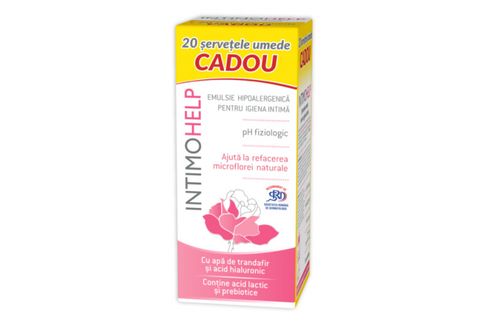 IntimoHelp Set Emulsie Pentru Igiena Intima 400 ml + Servetele umede 20 buc Cadou