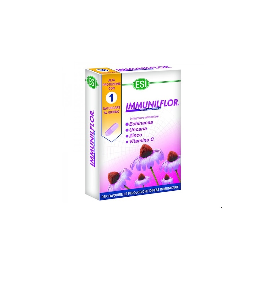 Immunilflor cu Vitamina C, Zinc si Echinacea pentru functionarea normala a sistemului imunitar, 30 capsule