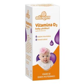 Supliment alimentar pentru imunitate ,Alinan baby,picaturi cu vitamina D3,10 ml