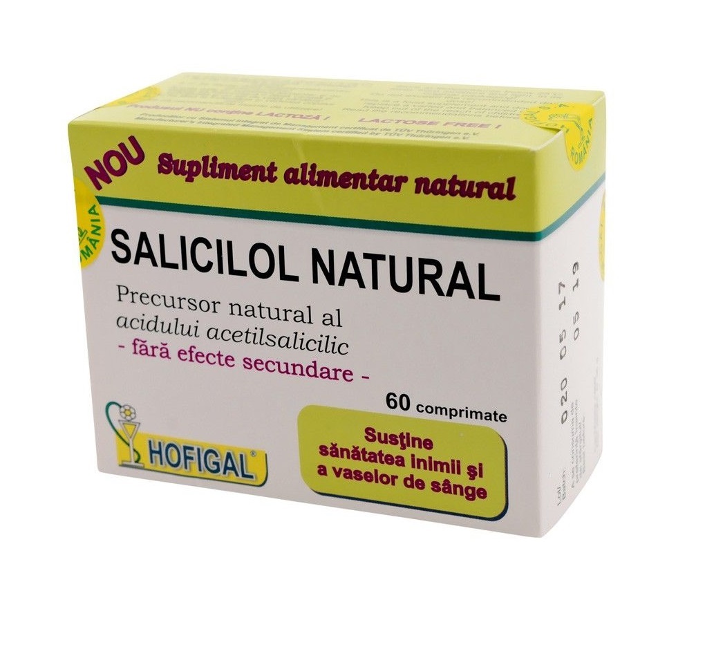Salicilol Natural cu rol in sanatatea inimii si a vaselor de sange, 60 comprimate