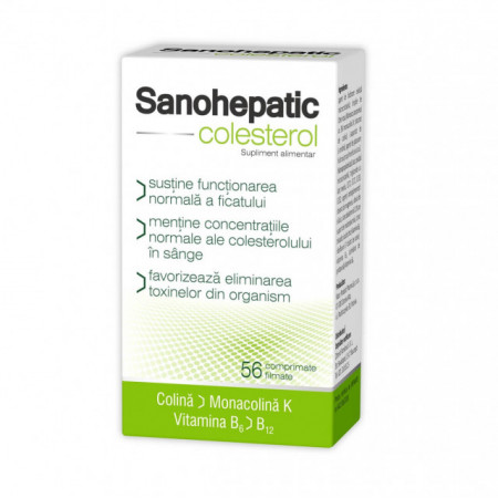Sanohepatic Colesterol, cu rol in sustinerea normala a ficatului, 56 comprimate, Zdrovit