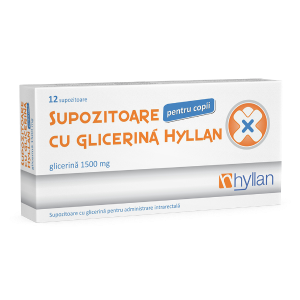 Supozitoare cu glicerina pentru copii, Hyllan, 12 bucati