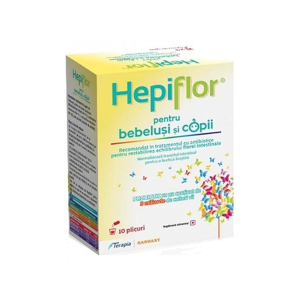 HepiFlor, Probiotic pentru bebelusi si copii, 10 plicuri