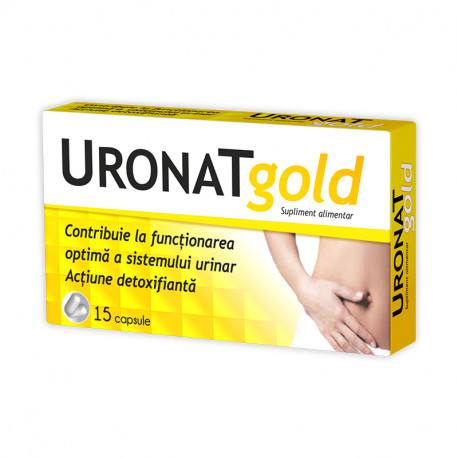 Uronat Gold pentru functionarea optima a sistemului urinar, 15 capsule