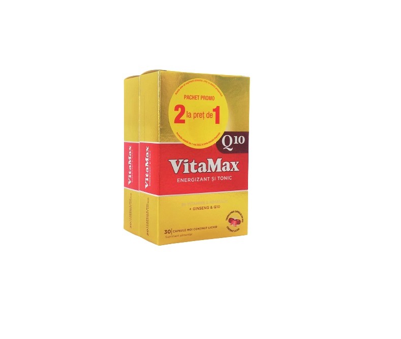 Supliment alimentar VitaMax Q10 cu Vitamine si Minerale, 2 x 30 capsule