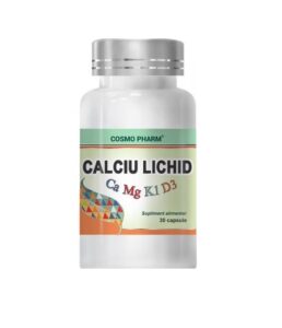 Supliment alimentar Calciu Lichid cu Vitamina D3, Mg si K1, 30 capsule