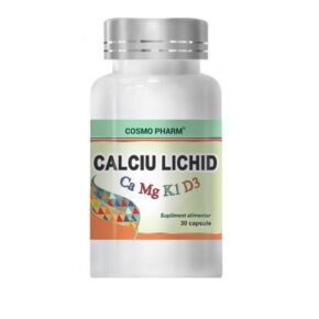 Supliment alimentar Calciu Lichid cu Vitamina D3, Mg si K1, 30 capsule