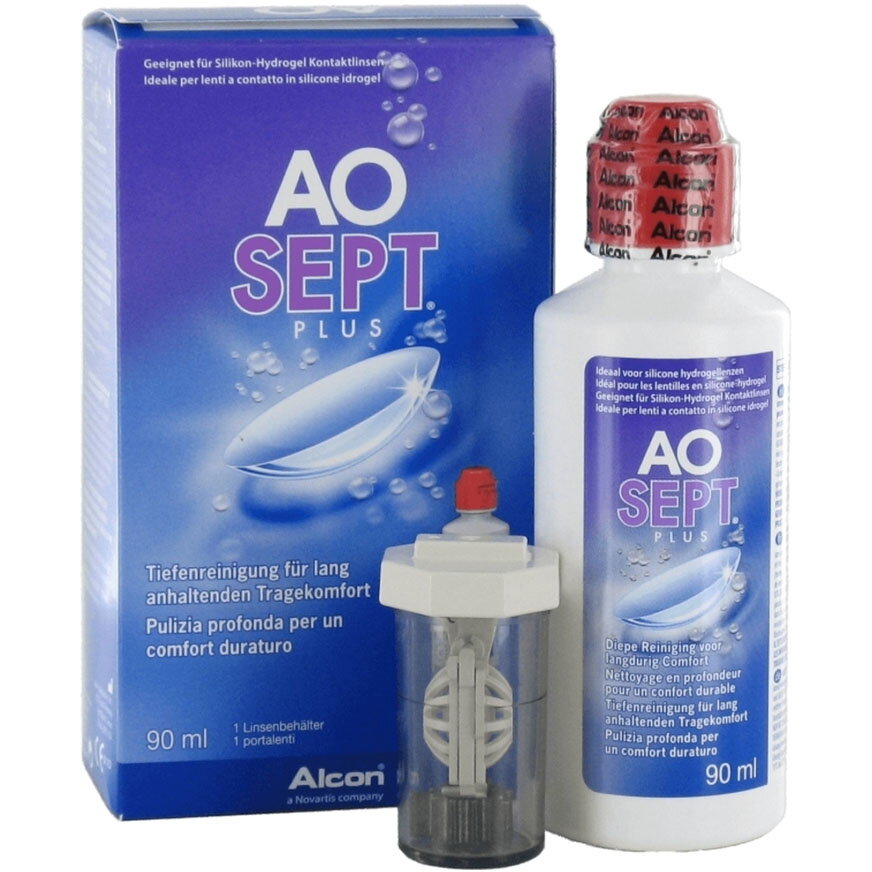 Solutie de curatare AO Sept Plus 90 ml, Alcon