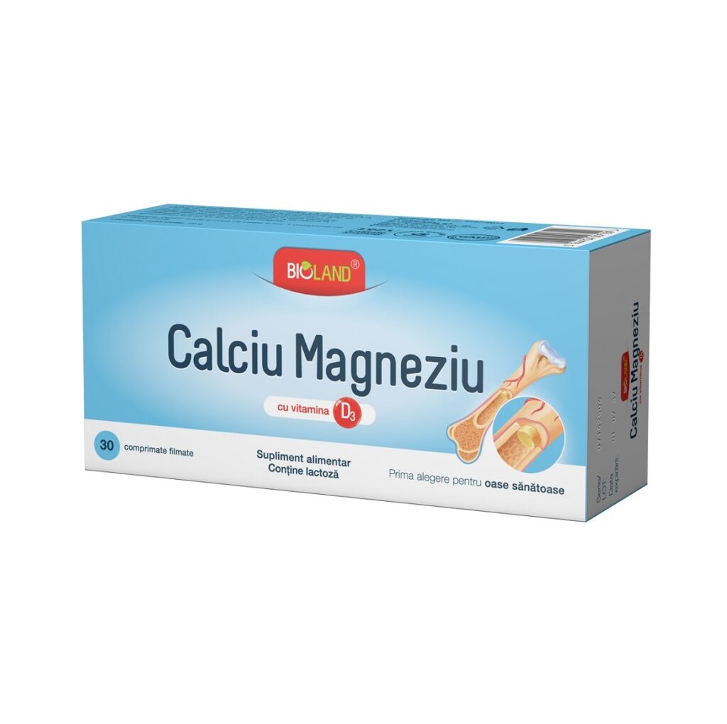 Supliment alimentar Calciu, Magneziu cu Vitamina D3, 30 comprimate