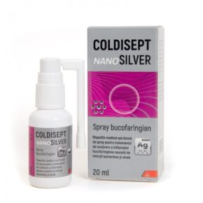 Spray bucofaringian Coldisept NanoSilver, tratament impotriva inflamatiei bucofaringiene, 20 ml