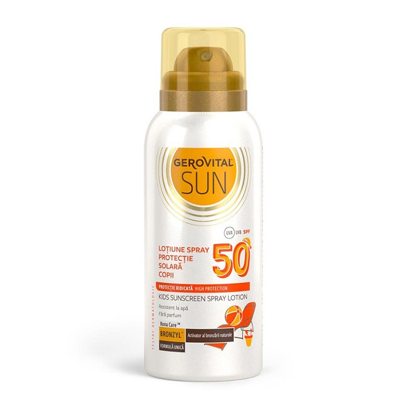 Lotiune Spray cu protectie solara pentru copii SPF 50 Gerovital Sun, 100 ml