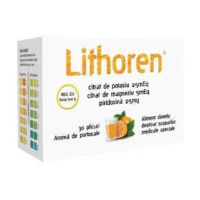 Aliment Dietetic Lithoren cu aroma de portocale, 30 plicuri