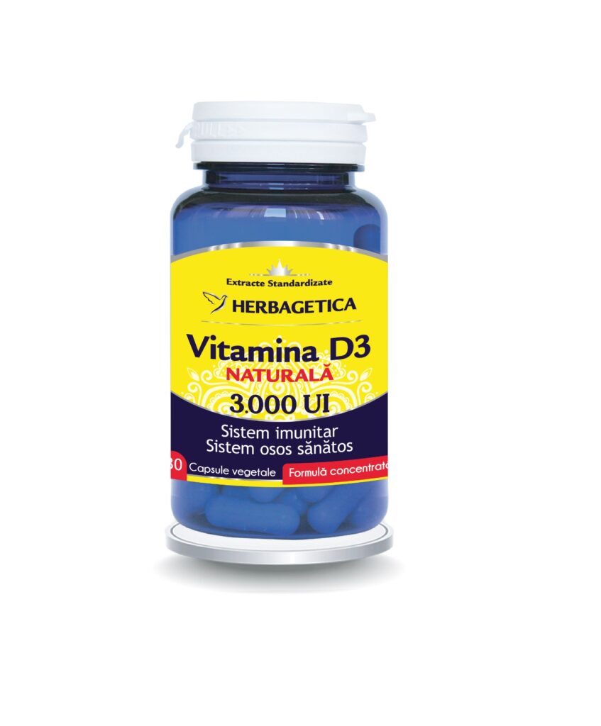 Supliment Alimentar Detrix Vitamina D3 3.000 UI Herbagetica, 30 capsule