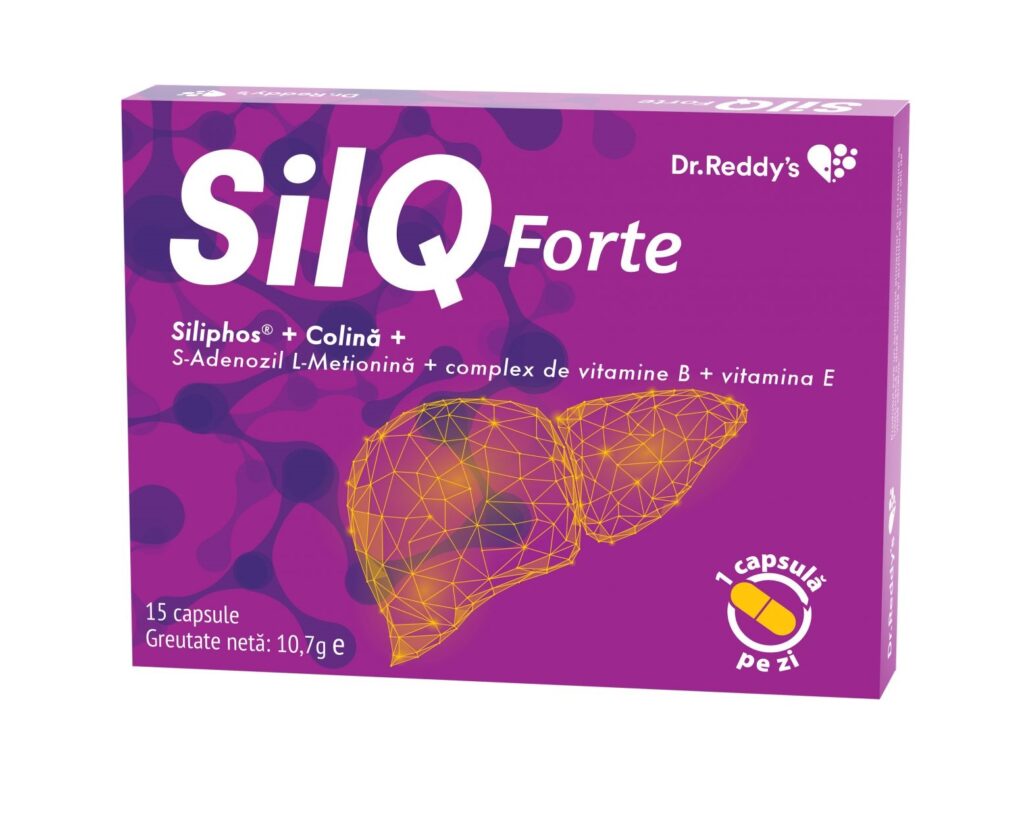 SilQ Forte cu rol in detoxifierea, regenerarea si protectia ficatului, 15 capsule