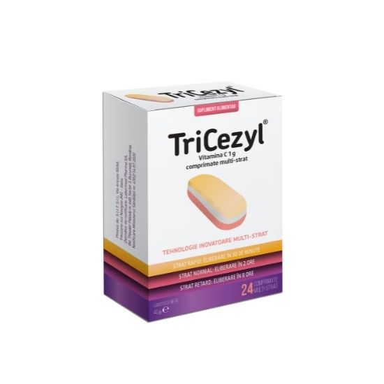 TriCezyl vitamina C, 24 comprimate multi-strat