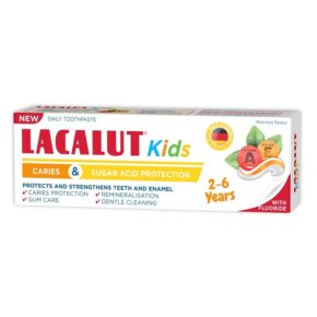 Pasta de dinti cu aroma delicata de Menta Lacalut Kids 2-6 ani, 55 ml